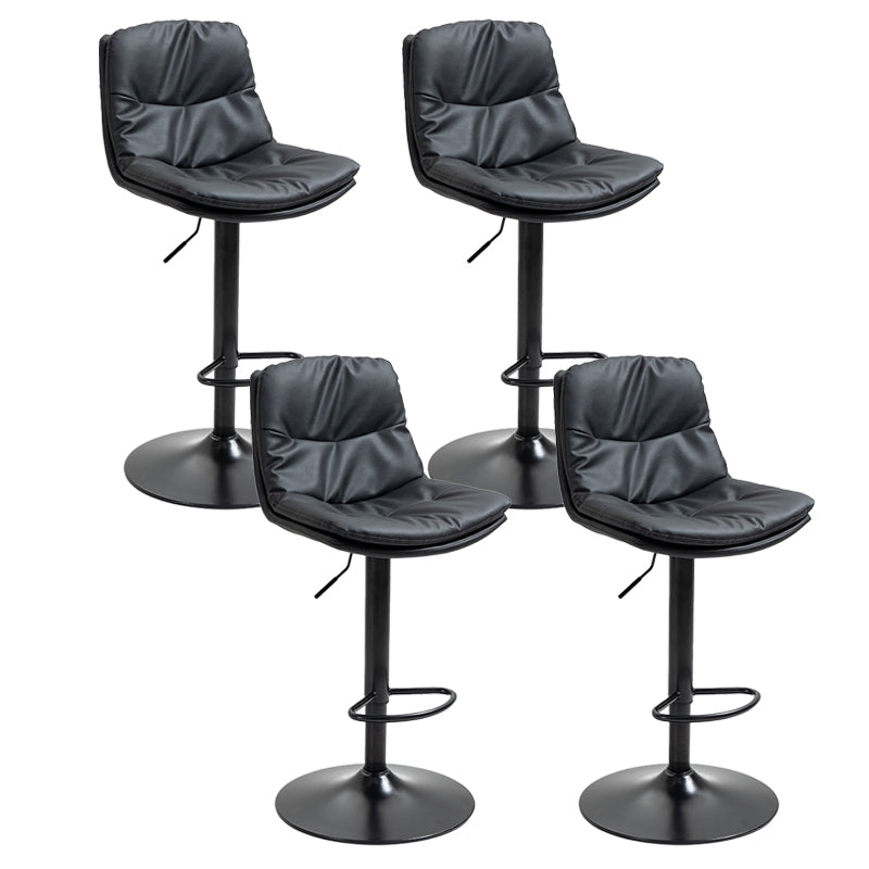Modern Armless Rotatable Counter Stool Metal Cafe Bar Stool with Cushion and Pedal