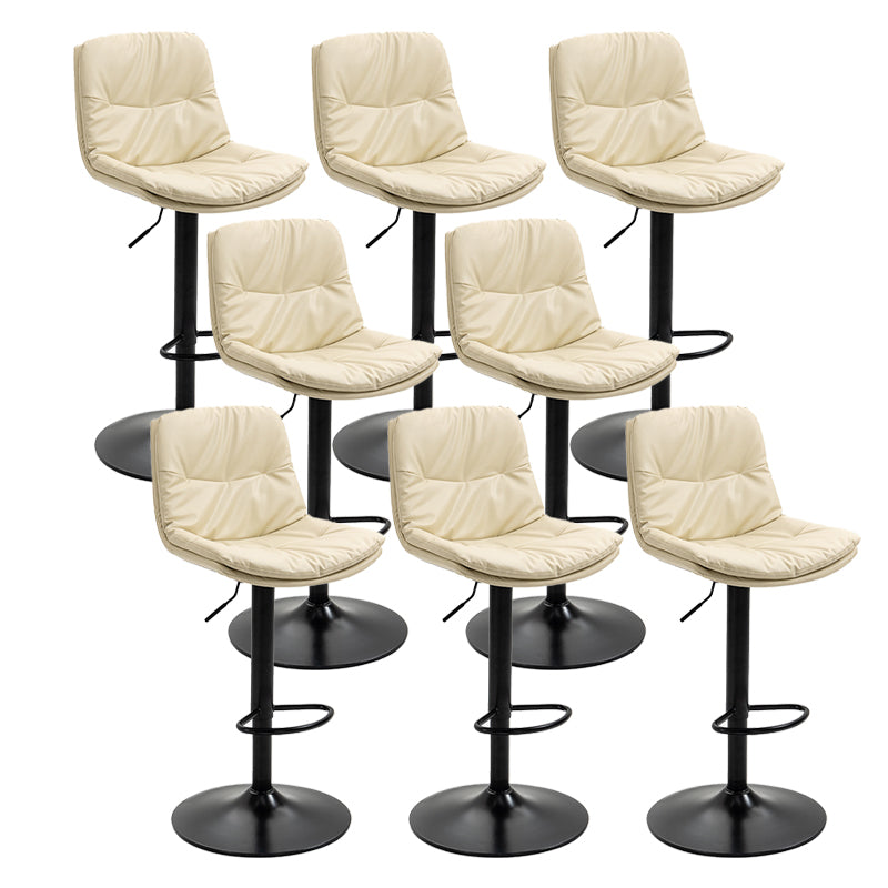 Modern Armless Rotatable Counter Stool Metal Cafe Bar Stool with Cushion and Pedal