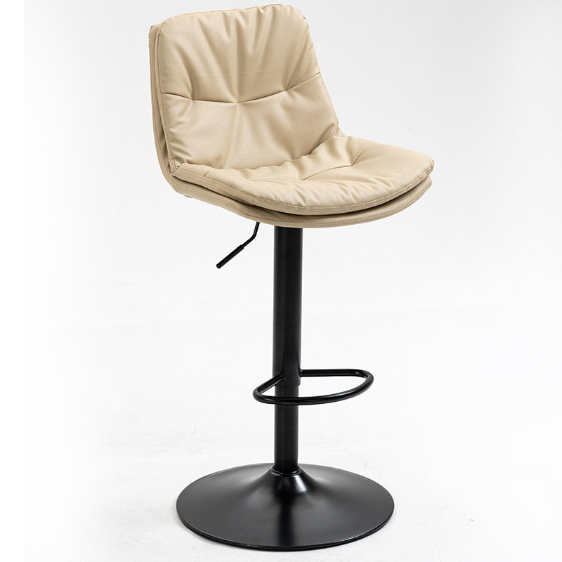 Modern Armless Rotatable Counter Stool Metal Cafe Bar Stool with Cushion and Pedal