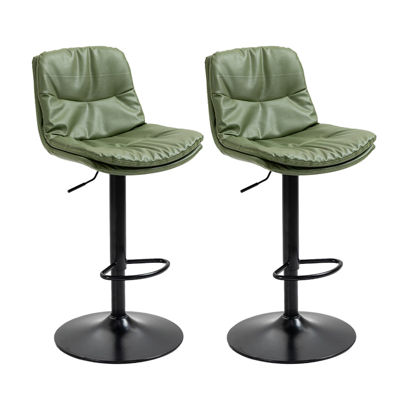 Modern Armless Rotatable Counter Stool Metal Cafe Bar Stool with Cushion and Pedal