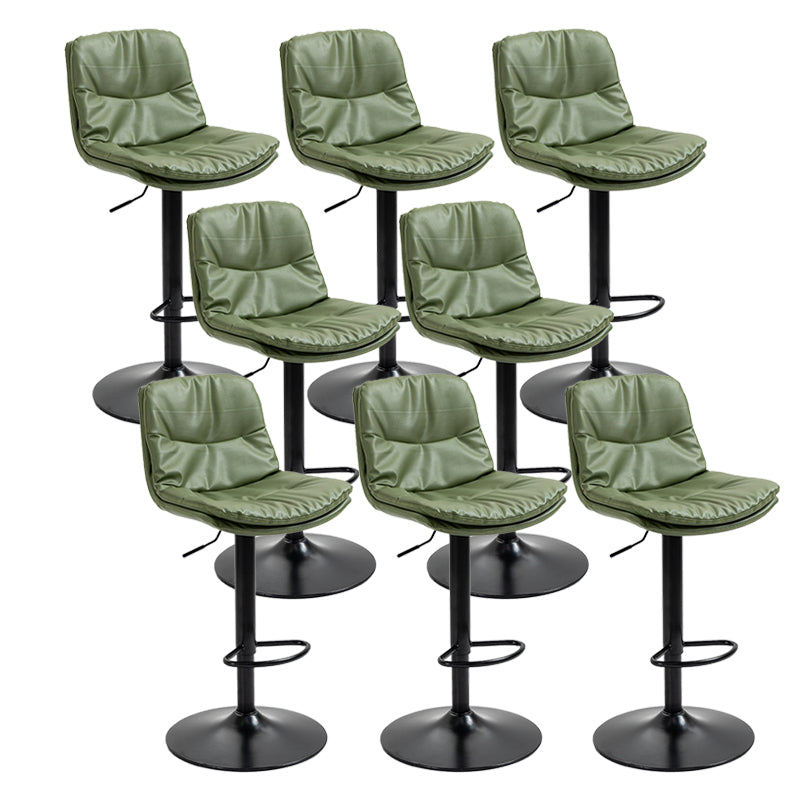 Modern Armless Rotatable Counter Stool Metal Cafe Bar Stool with Cushion and Pedal