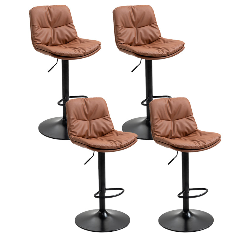 Modern Armless Rotatable Counter Stool Metal Cafe Bar Stool with Cushion and Pedal