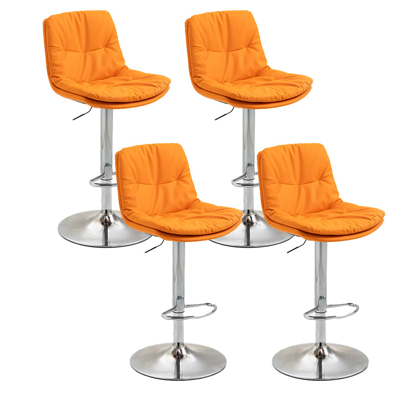 Modern Armless Rotatable Counter Stool Metal Cafe Bar Stool with Cushion and Pedal