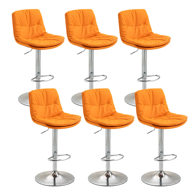 Modern Armless Rotatable Counter Stool Metal Cafe Bar Stool with Cushion and Pedal