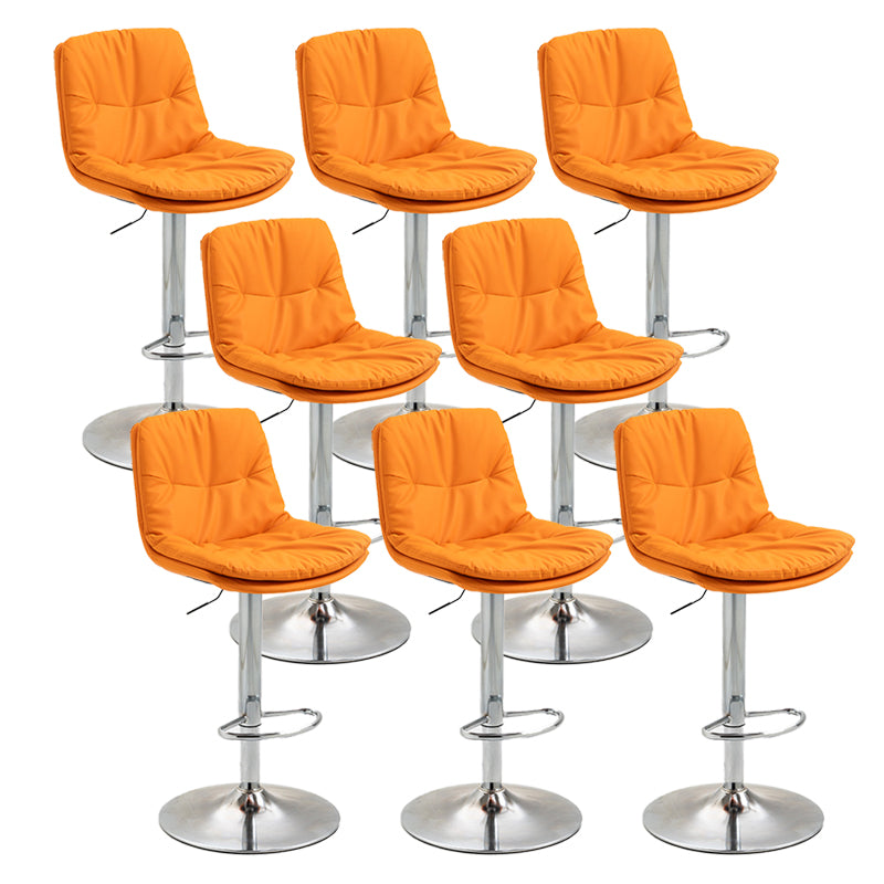 Modern Armless Rotatable Counter Stool Metal Cafe Bar Stool with Cushion and Pedal