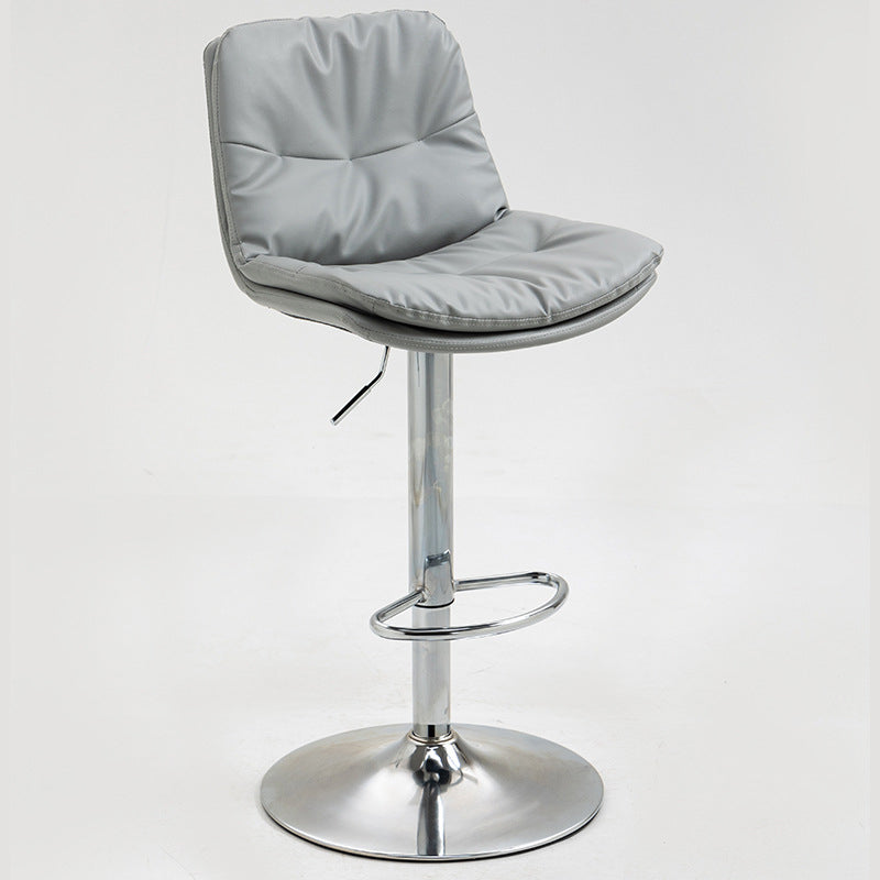Modern Armless Rotatable Counter Stool Metal Cafe Bar Stool with Cushion and Pedal