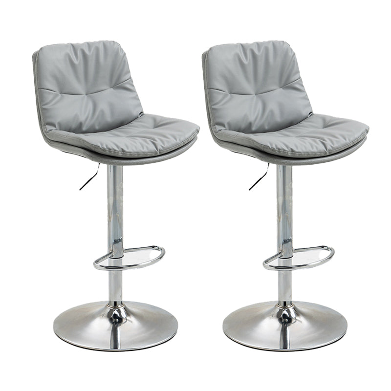 Modern Armless Rotatable Counter Stool Metal Cafe Bar Stool with Cushion and Pedal