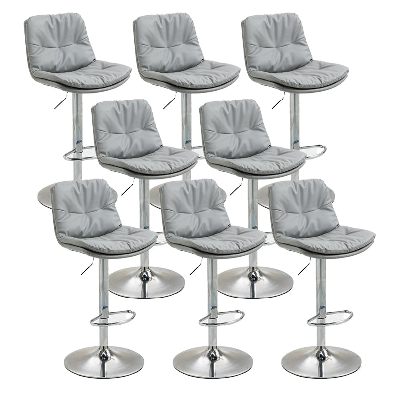 Modern Armless Rotatable Counter Stool Metal Cafe Bar Stool with Cushion and Pedal