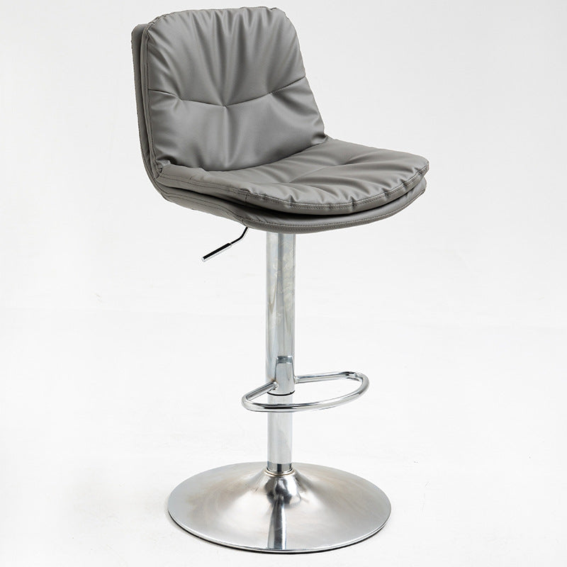 Modern Armless Rotatable Counter Stool Metal Cafe Bar Stool with Cushion and Pedal