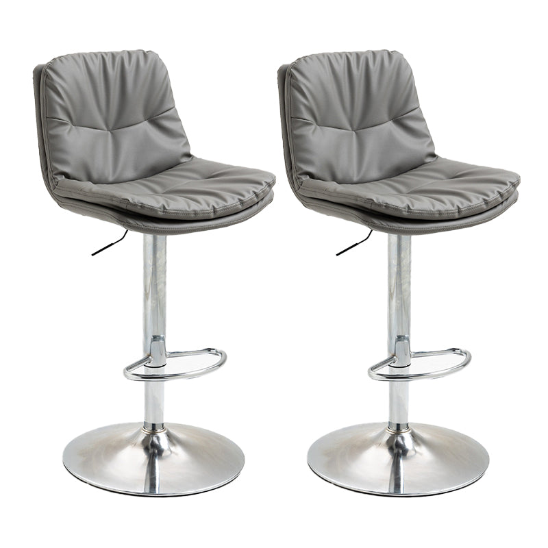 Modern Armless Rotatable Counter Stool Metal Cafe Bar Stool with Cushion and Pedal