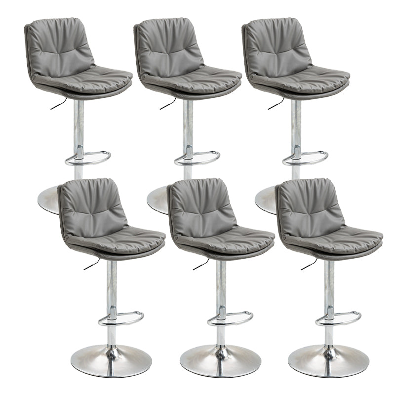 Modern Armless Rotatable Counter Stool Metal Cafe Bar Stool with Cushion and Pedal