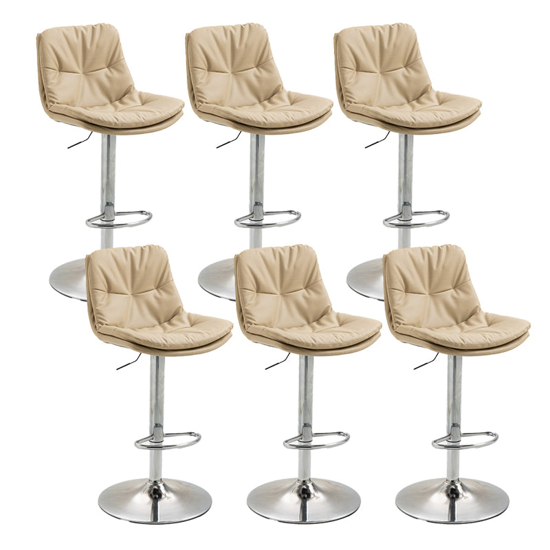 Modern Armless Rotatable Counter Stool Metal Cafe Bar Stool with Cushion and Pedal