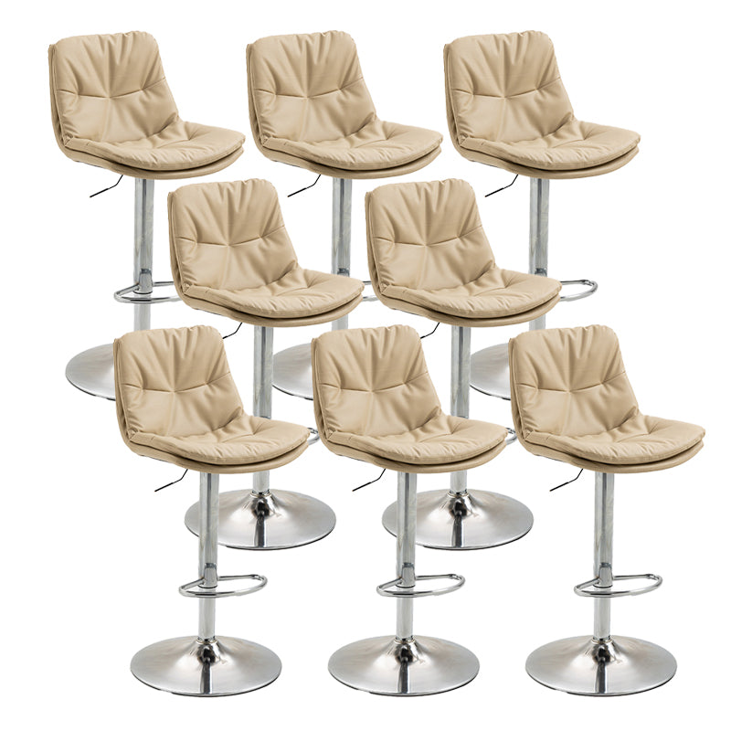 Modern Armless Rotatable Counter Stool Metal Cafe Bar Stool with Cushion and Pedal