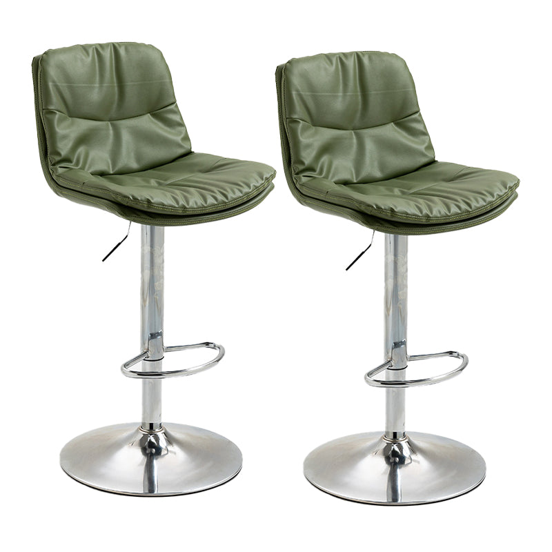 Modern Armless Rotatable Counter Stool Metal Cafe Bar Stool with Cushion and Pedal