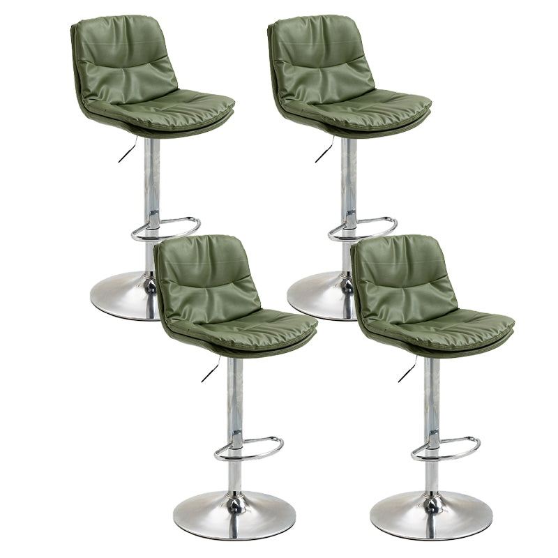 Modern Armless Rotatable Counter Stool Metal Cafe Bar Stool with Cushion and Pedal