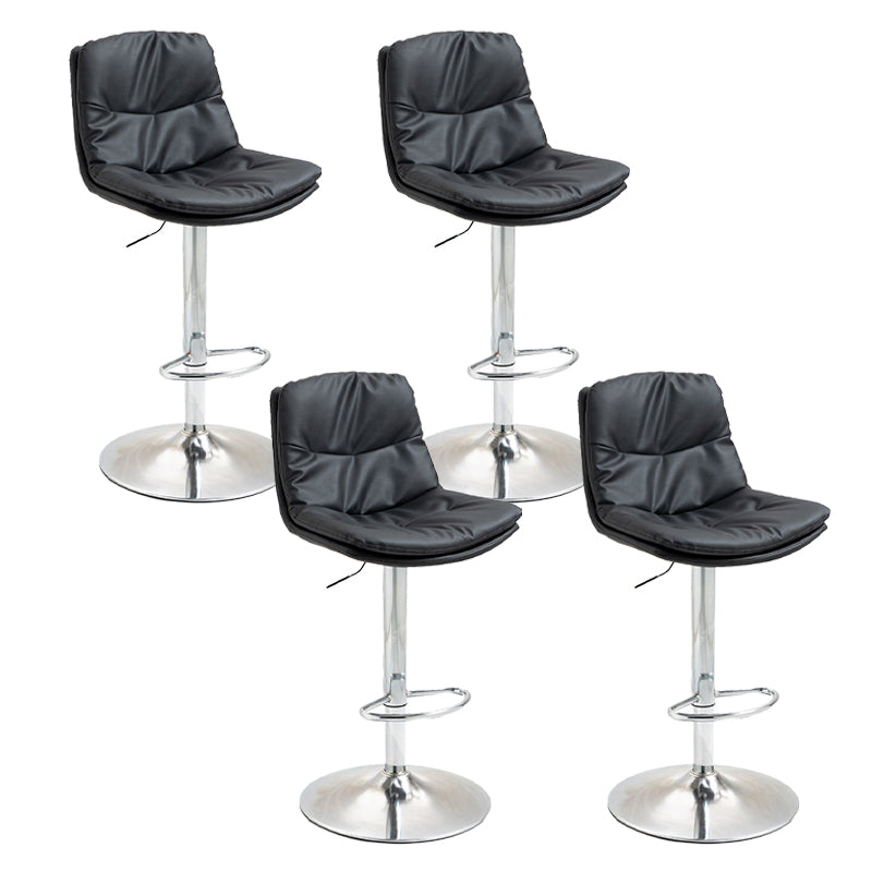 Modern Armless Rotatable Counter Stool Metal Cafe Bar Stool with Cushion and Pedal