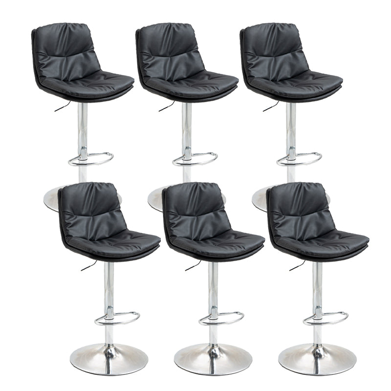 Modern Armless Rotatable Counter Stool Metal Cafe Bar Stool with Cushion and Pedal