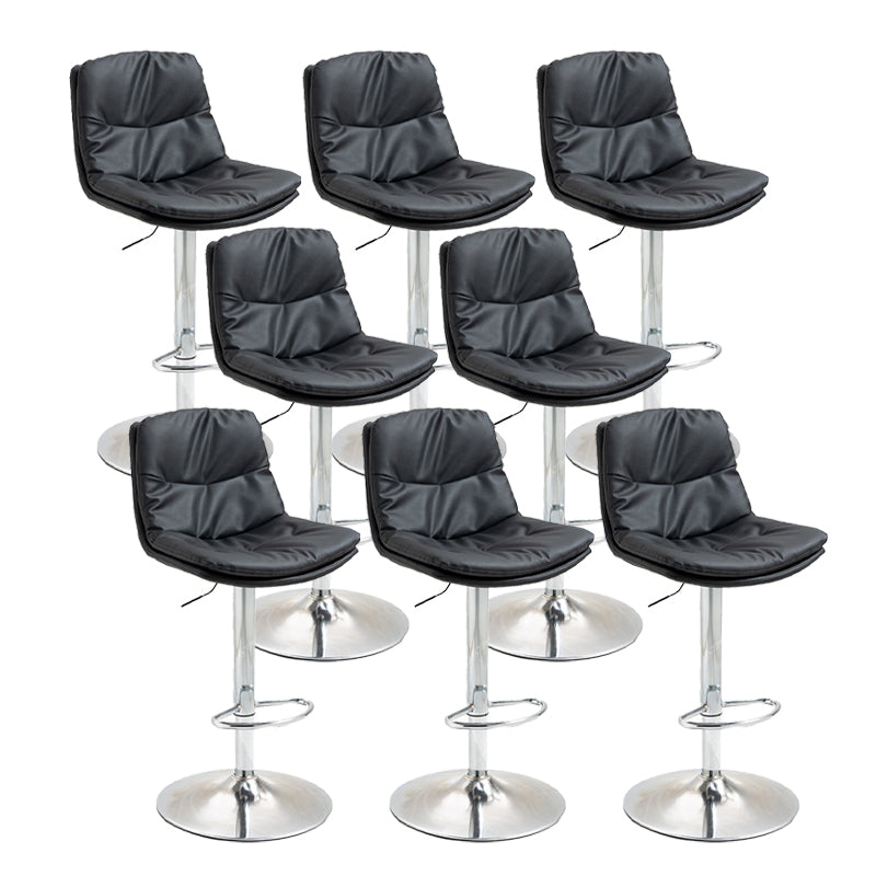 Modern Armless Rotatable Counter Stool Metal Cafe Bar Stool with Cushion and Pedal
