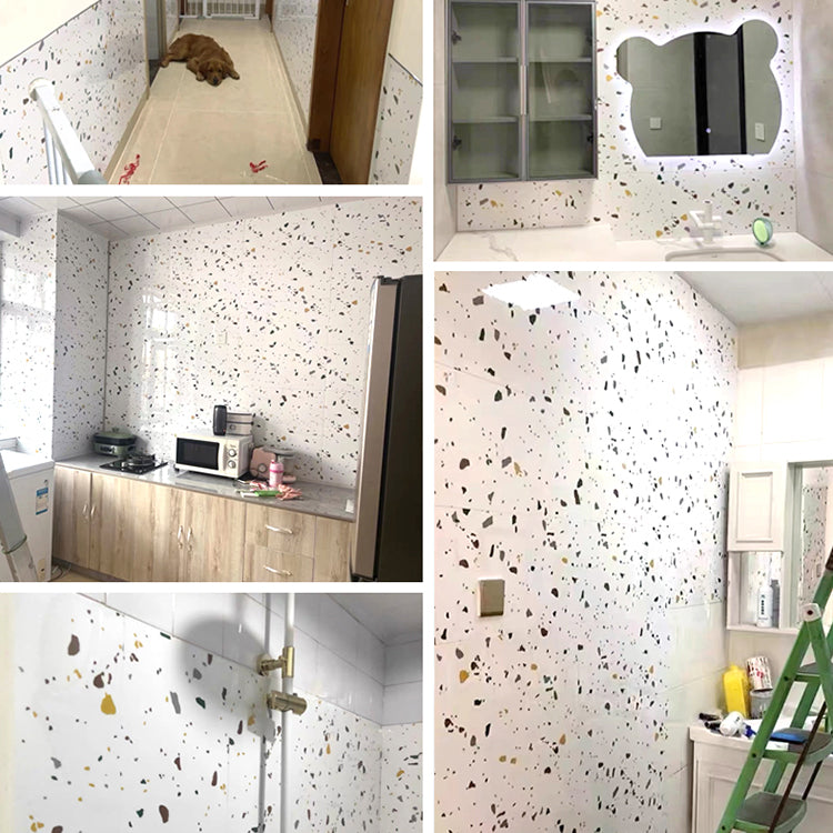 Polygon Peel and Stick Backsplash Tile PVC Smooth Peel and Stick Tile for Kitchen