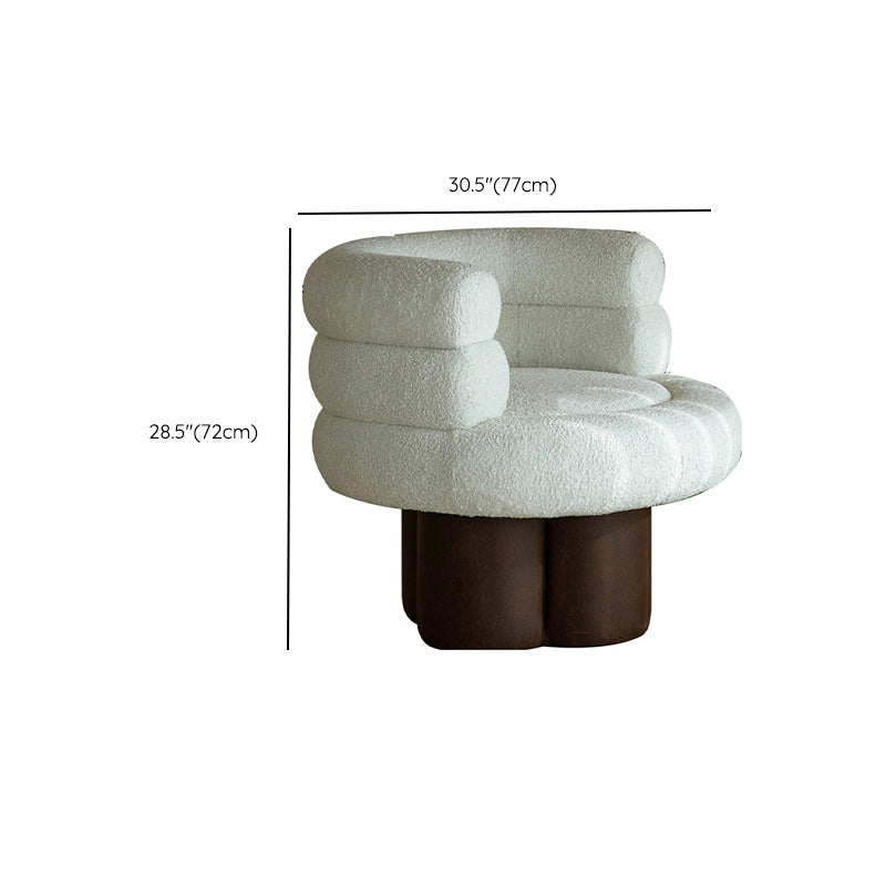 White Lounge Chair Arms Included Barrel Chair for Living Room