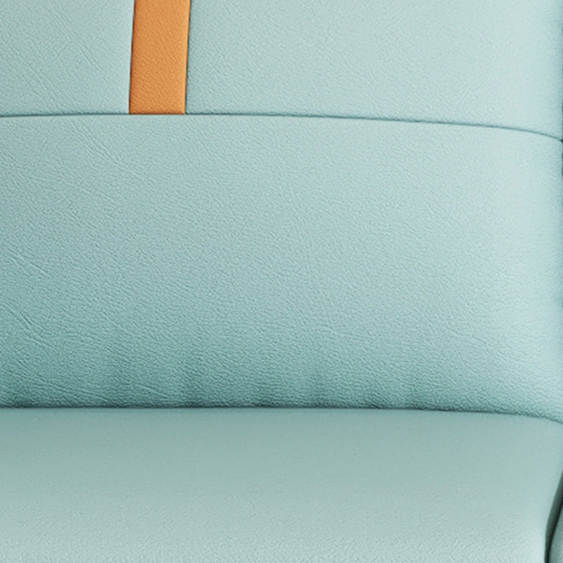 31.49" H Pillow Back Sofa Square Arm Faux Leather Convertible Sofa