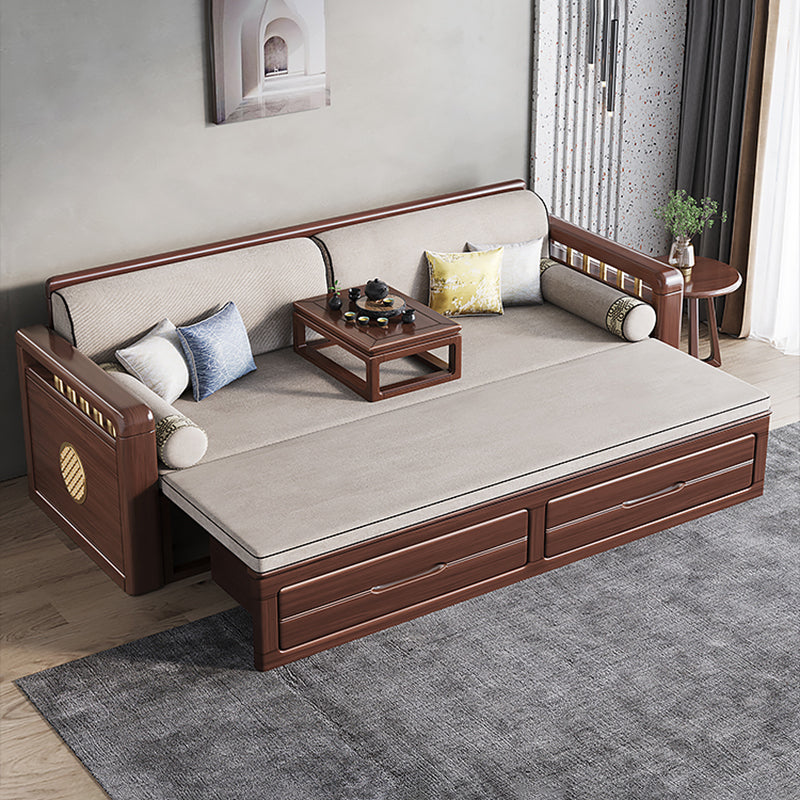 Glam Foldable Sleeper Sofa Latex and Foam Convertible Sofas with Storage