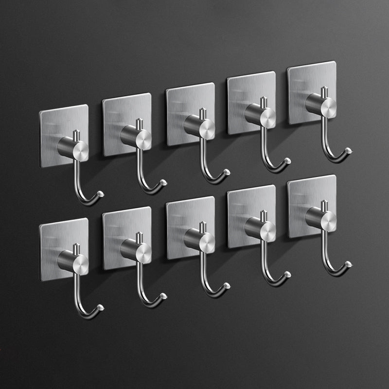 Minimalistic Bathroom Accessory Set Modern Matte Grey Robe Hooks