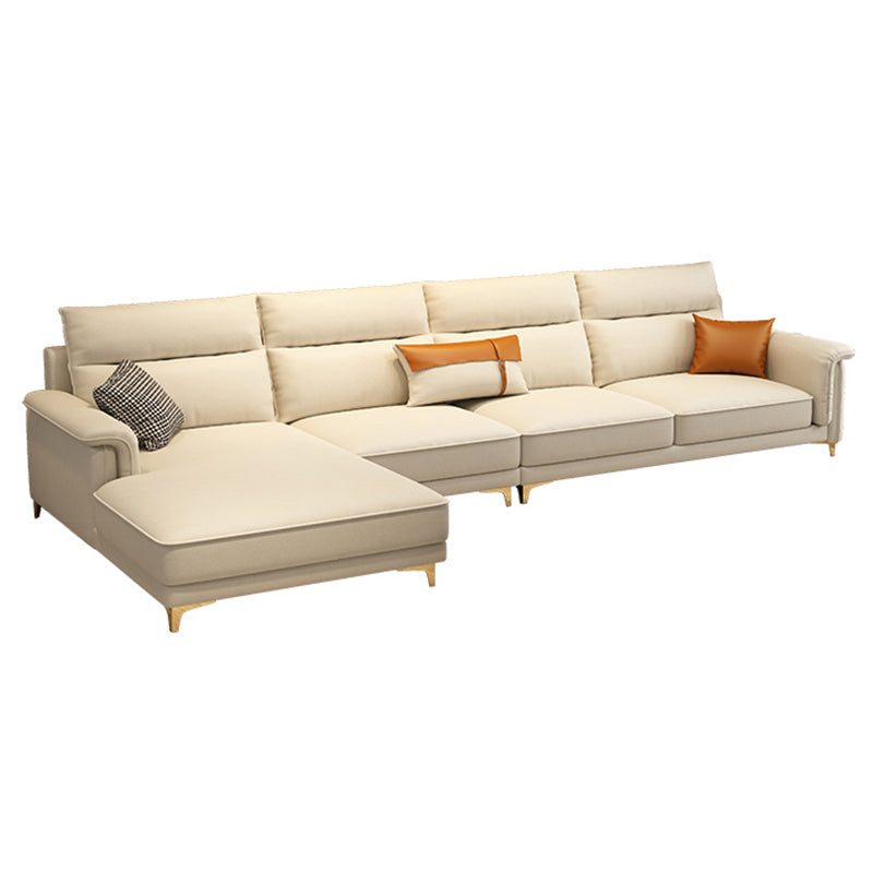 Glam Faux leather Sectionals Pillow Top Arm Sectional Sofa for Living Room