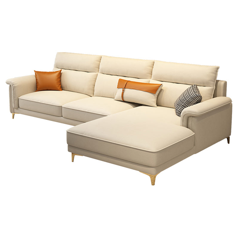 Glam Faux leather Sectionals Pillow Top Arm Sectional Sofa for Living Room