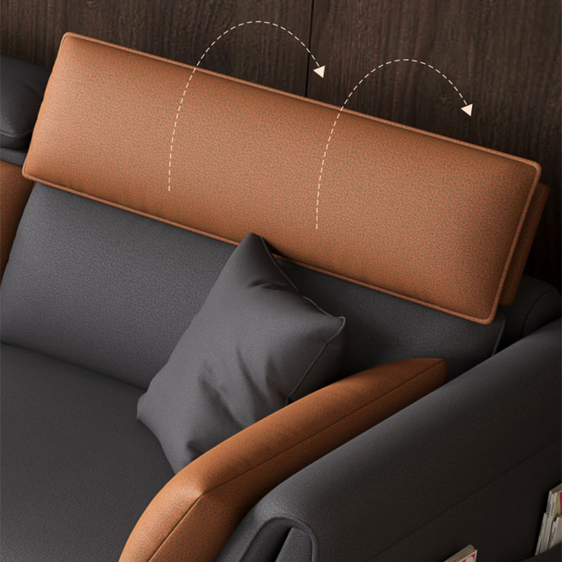 Modern Pillowed Back Cushions Sectional Grey Pillow Top Arm Chesterfield Sectional