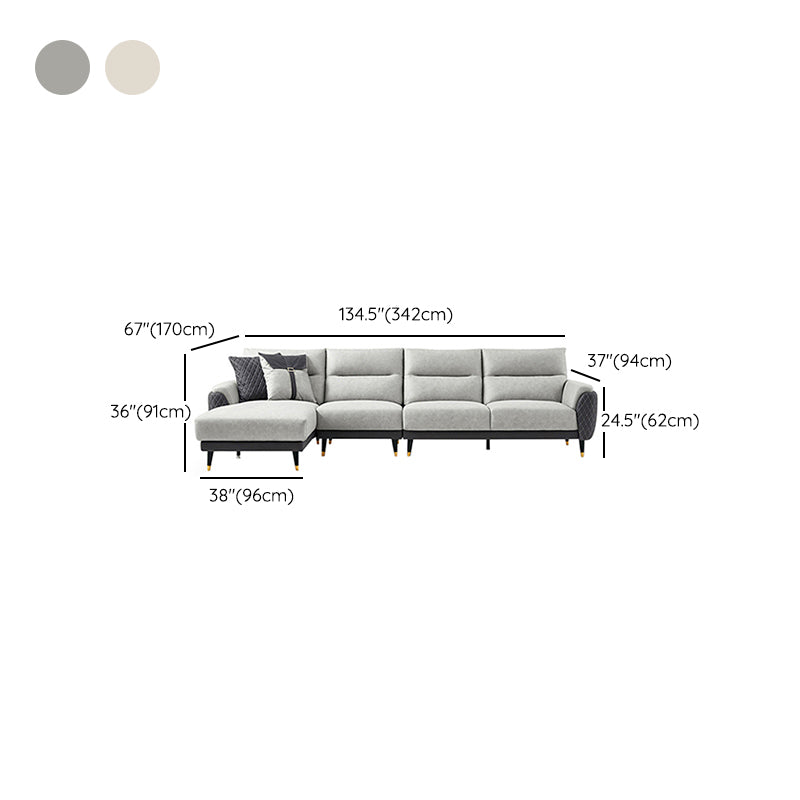 Faux Leather Modern Sectional Sofa, Pillow Top Arm Sectional couch