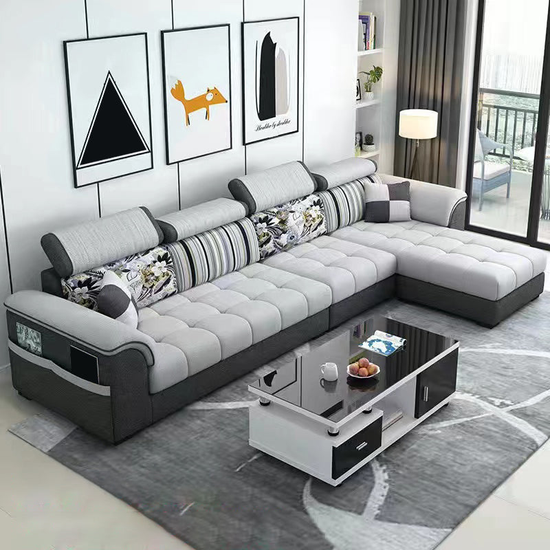 110" Pillow Top Arm Sectionals Contemporary Upholstered Sectional Sofa Set