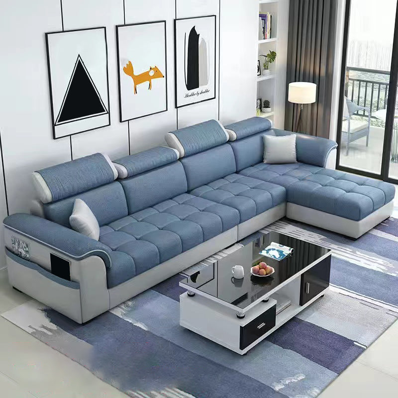 110" Pillow Top Arm Sectionals Contemporary Upholstered Sectional Sofa Set