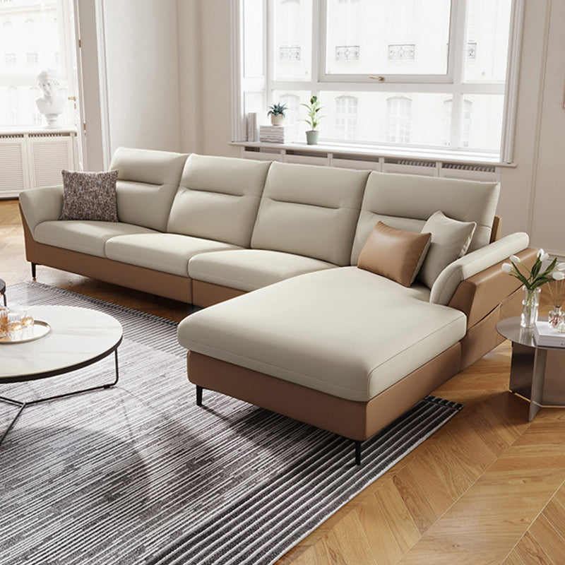 35.4" W Contemporary Sectionals Faux Leather Sectional Sofa Set