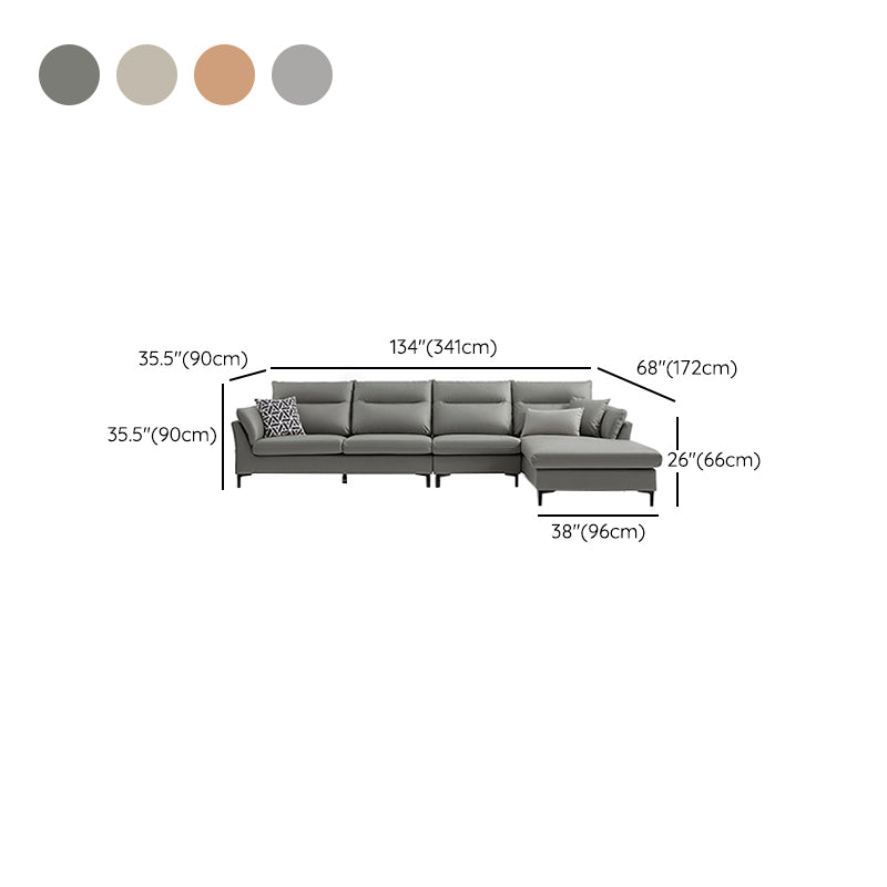 35.4" W Contemporary Sectionals Faux Leather Sectional Sofa Set