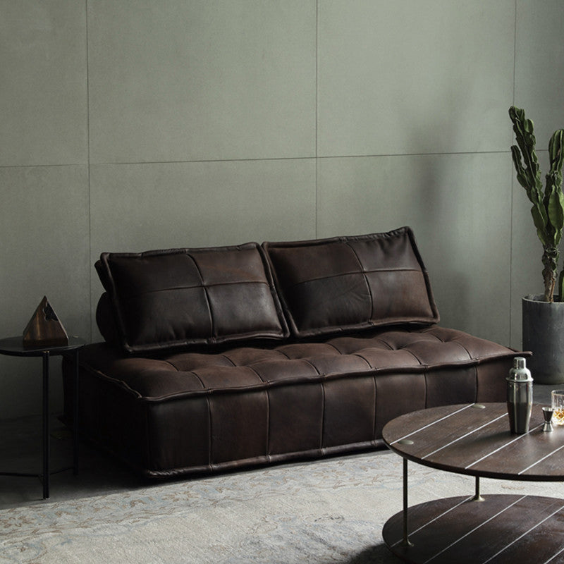 29.92" High Cushions Sofa Mid Century Modern Armless Sofa with Pillows