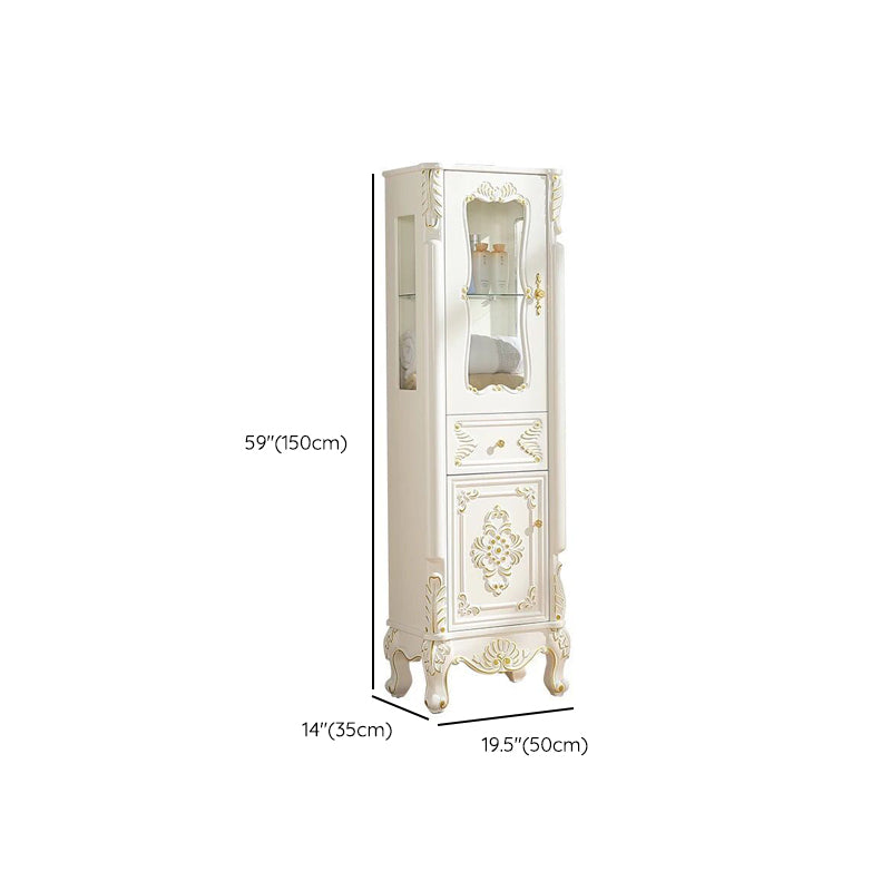 Modern Standard Accent Cabinet White Solid Wood Cabinet with Doors
