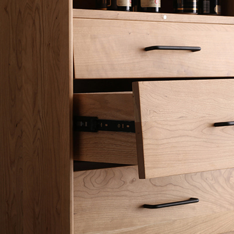 Contemporary Natural Cabinet Solid Wood 4 - Drawer Accent Cabinet