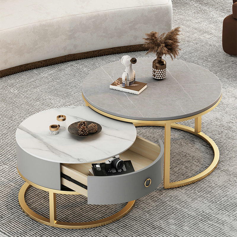Slate Top Coffee Cocktail Table Frame Coffee or End Table with Drawe