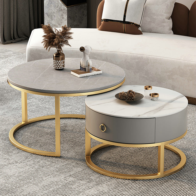 Slate Top Coffee Cocktail Table Frame Coffee or End Table with Drawe