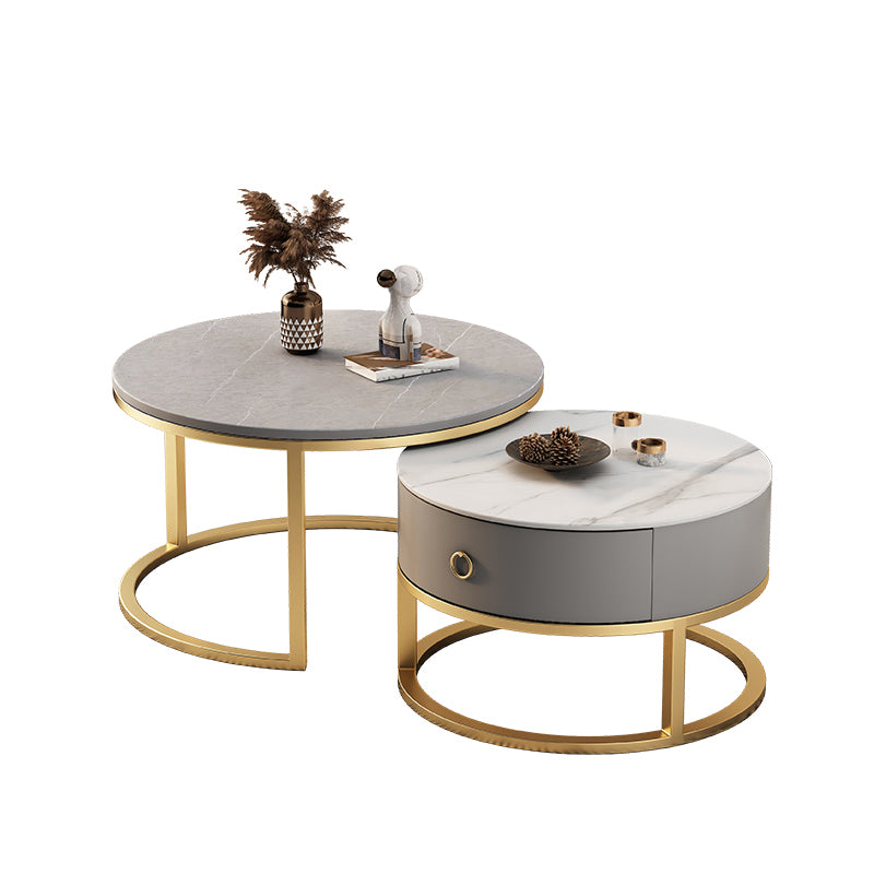 Slate Top Coffee Cocktail Table Frame Coffee or End Table with Drawe