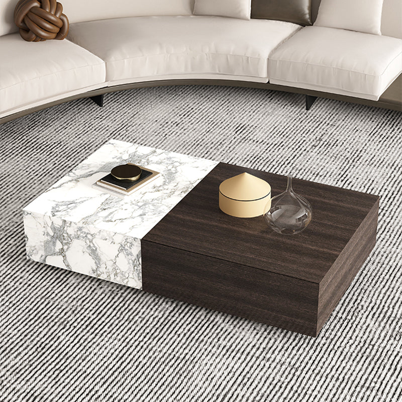 31" Wide Contemporary Cocktail Table Stone Coffee Cocktail Table