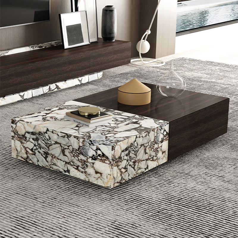 31" Wide Contemporary Cocktail Table Stone Coffee Cocktail Table