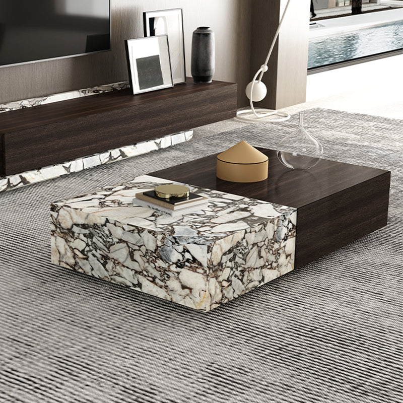 31" Wide Contemporary Cocktail Table Stone Coffee Cocktail Table