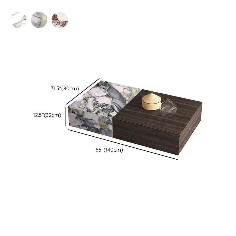 31" Wide Contemporary Cocktail Table Stone Coffee Cocktail Table