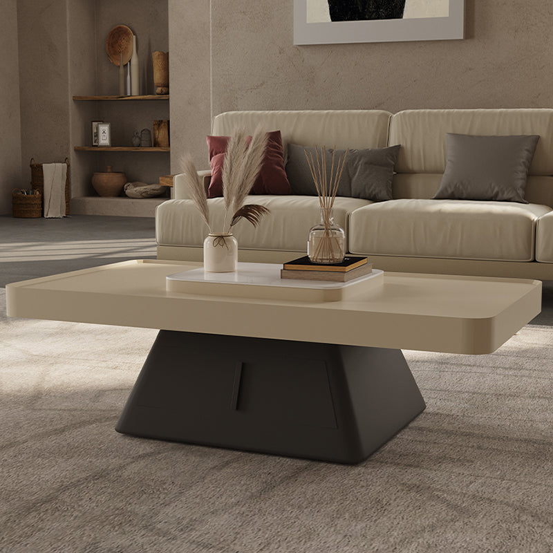 27" Wide Glam Cocktail Table Pedestal Rectangle Coffee Table