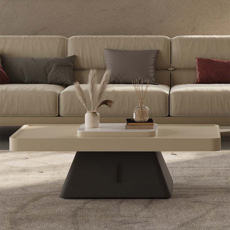 27" Wide Glam Cocktail Table Pedestal Rectangle Coffee Table