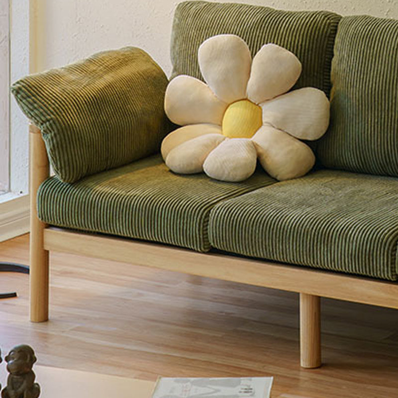 Tropical 3 Seater Corduroy Sofa 33.46" Wide Pillow Top Arm Sofa