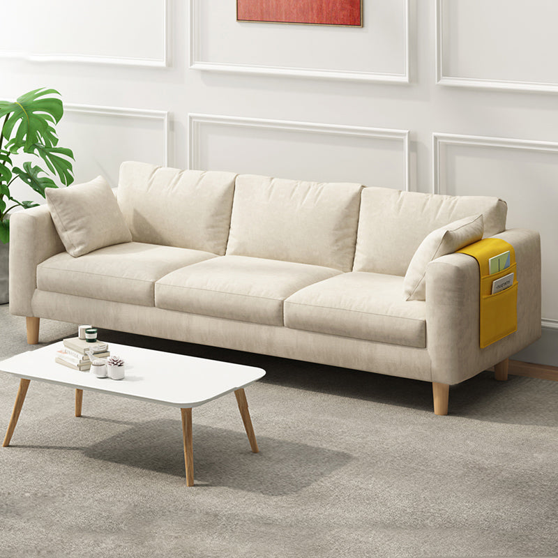 26.37" Wide Square Arm Sofa 3 Seater Solid Color Sofa with Storage