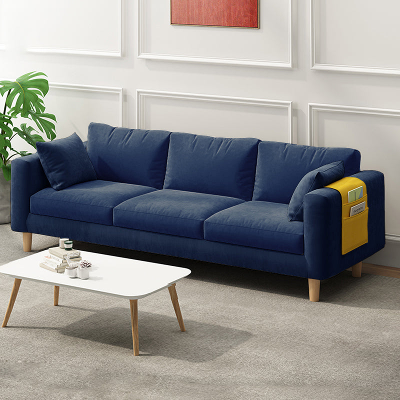 26.37" Wide Square Arm Sofa 3 Seater Solid Color Sofa with Storage